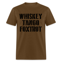 Load image into Gallery viewer, Whiskey Tango Foxtrot Military Text Unisex Classic T-Shirt - brown
