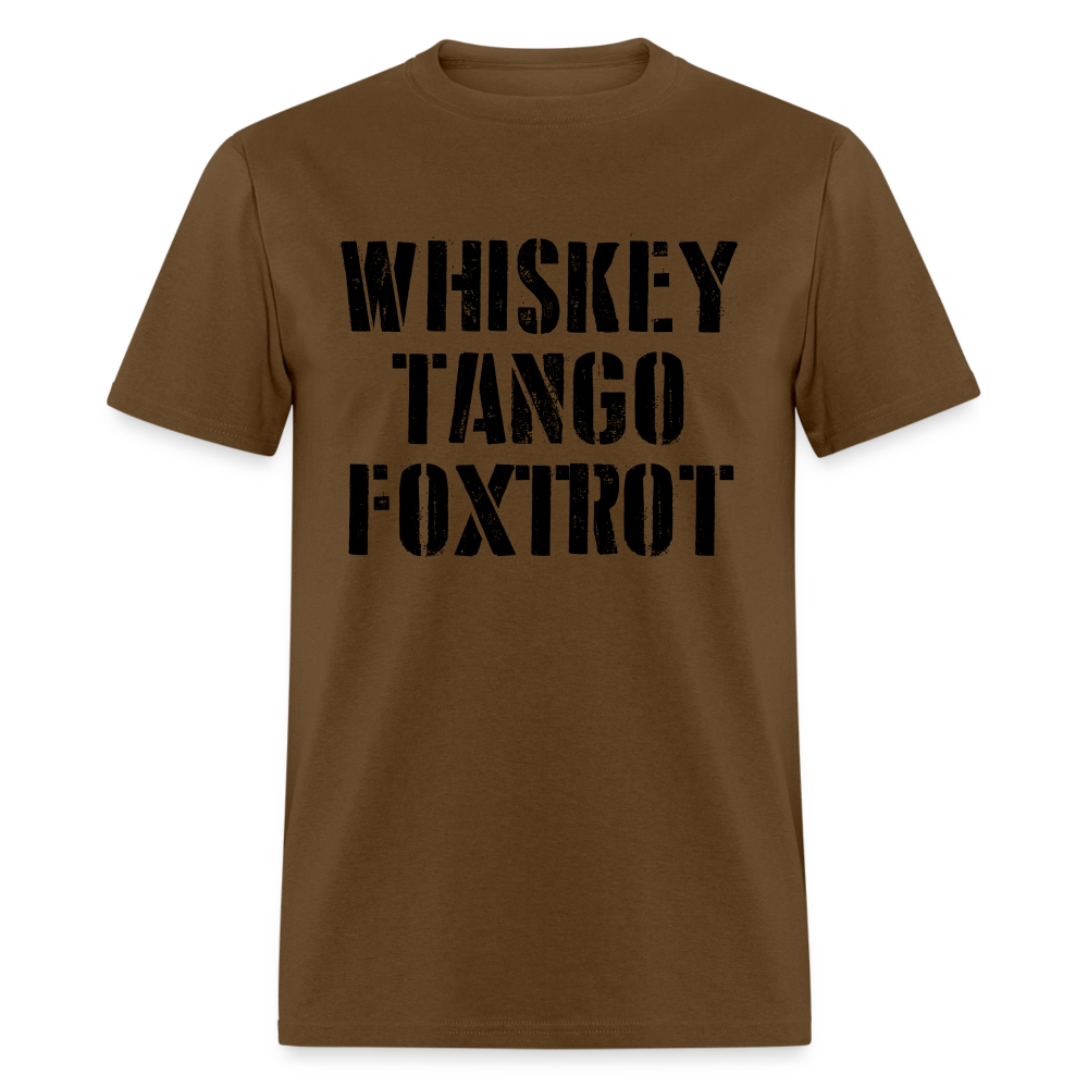 Whiskey Tango Foxtrot Military Text Unisex Classic T-Shirt - brown
