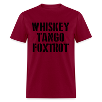 Load image into Gallery viewer, Whiskey Tango Foxtrot Military Text Unisex Classic T-Shirt - burgundy
