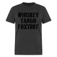 Load image into Gallery viewer, Whiskey Tango Foxtrot Military Text Unisex Classic T-Shirt - heather black
