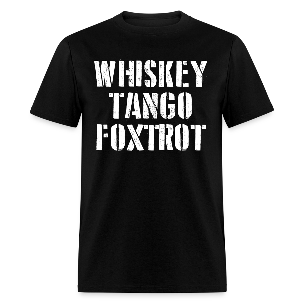 Whiskey Tango Foxtrot Military Text (White) Unisex Classic T-Shirt - black