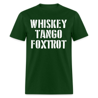 Load image into Gallery viewer, Whiskey Tango Foxtrot Military Text (White) Unisex Classic T-Shirt - forest green
