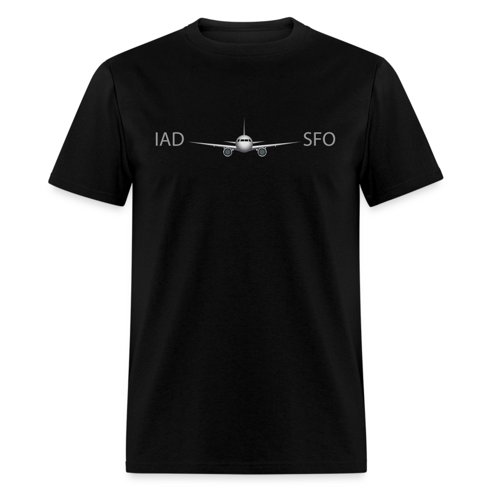 IAD to SFO Unisex Classic T-Shirt - black