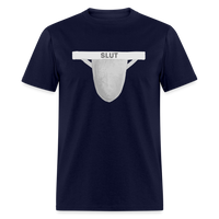 Load image into Gallery viewer, Slut Jock Strap Men Gay Pride Awareness LGBTQ Unisex Classic T-Shirt - navy
