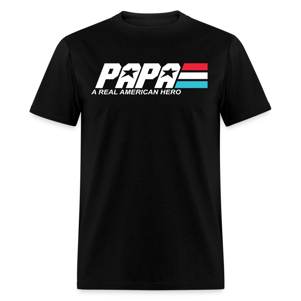 Papa A Real American Hero Unisex Classic T-Shirt - black