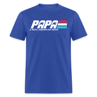Load image into Gallery viewer, Papa A Real American Hero Unisex Classic T-Shirt - royal blue
