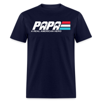 Load image into Gallery viewer, Papa A Real American Hero Unisex Classic T-Shirt - navy
