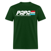 Load image into Gallery viewer, Papa A Real American Hero Unisex Classic T-Shirt - forest green
