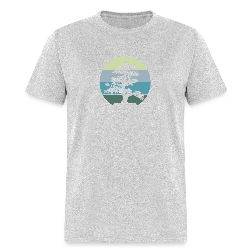 Lone Bonsai Tree Blue Hue Vintage Sunset (Sports Grey) Unisex Classic T-Shirt - heather gray