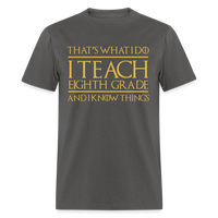 Load image into Gallery viewer, That&#39;s What I Do I Teach Eighth Grade And I Know Things Unisex Classic T-Shirt - charcoal

