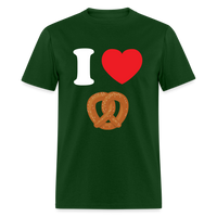 Load image into Gallery viewer, I Love Pretzel Unisex Classic T-Shirt - forest green
