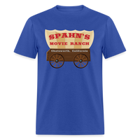 Load image into Gallery viewer, Spahn&#39;s Movie Ranch Chatsworth California Unisex Classic T-Shirt - royal blue
