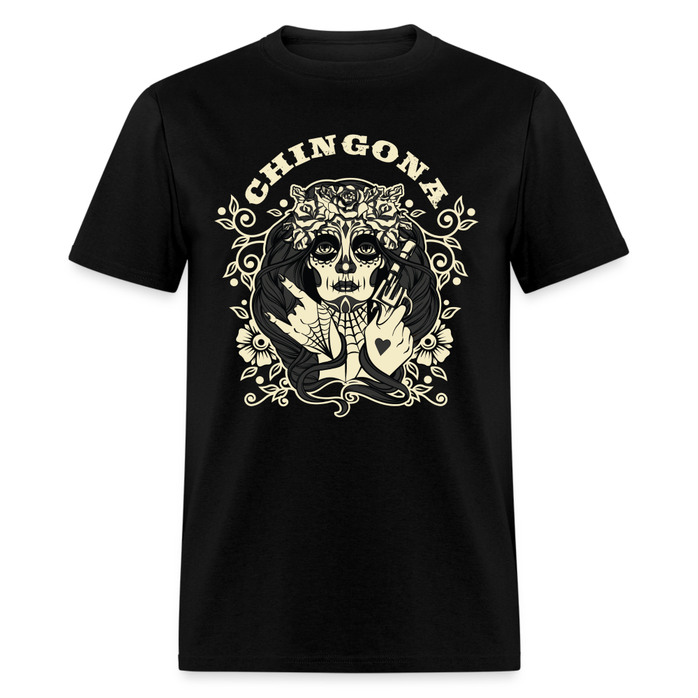 Chingona With Gun Unisex Classic T-Shirt - black